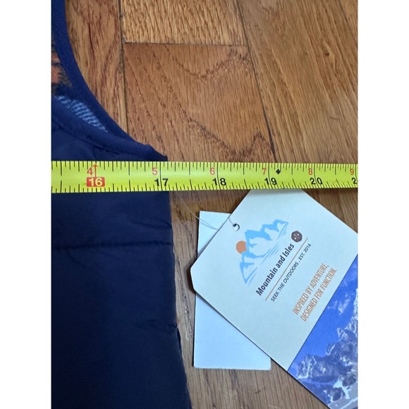 New Mountain and Isles Quilted Vest Puffer Lightweight Snap Button Navy XS - Picture 7 of 11